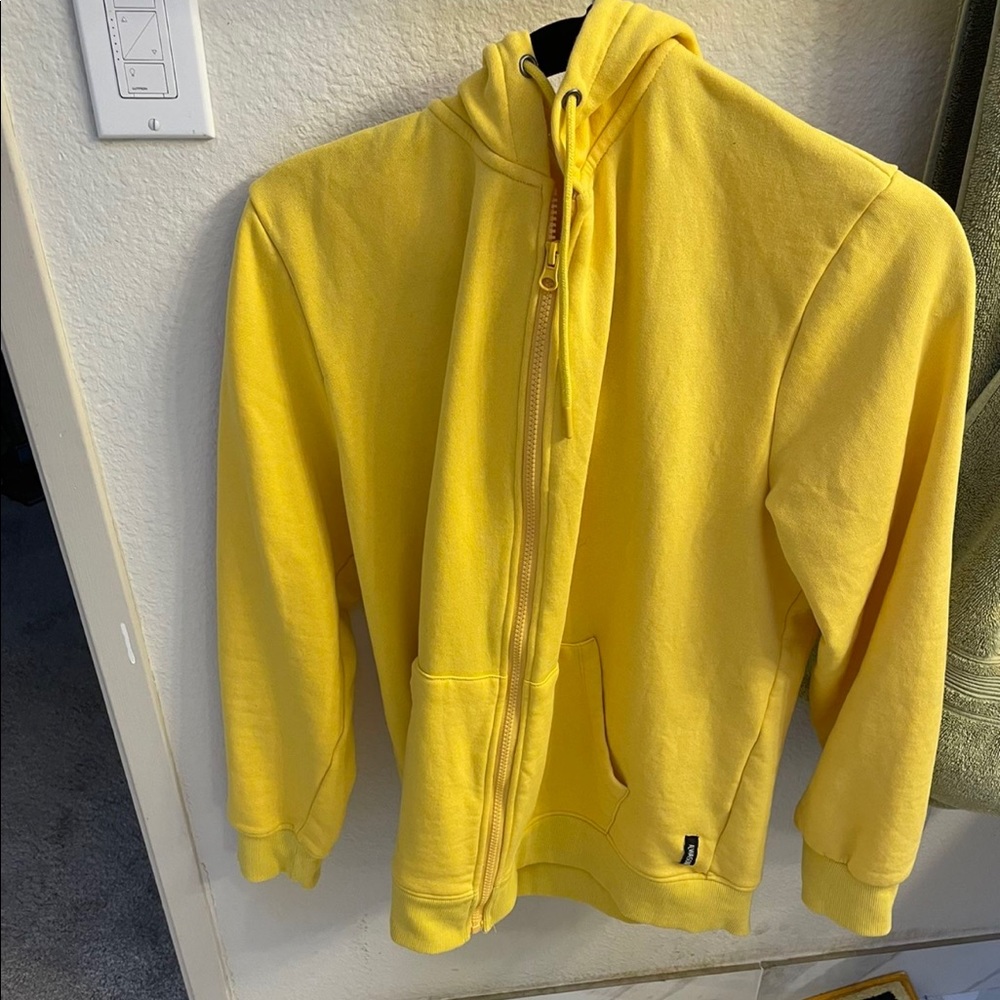 Yellow hooded jacket